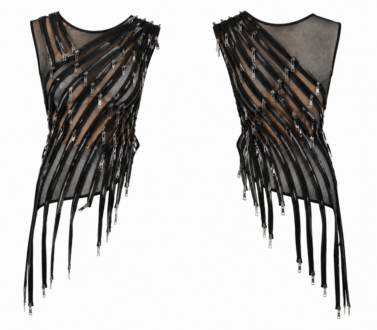 Asymmetric Zippered Top