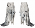 Long Broken Glass Square Printed Skirt